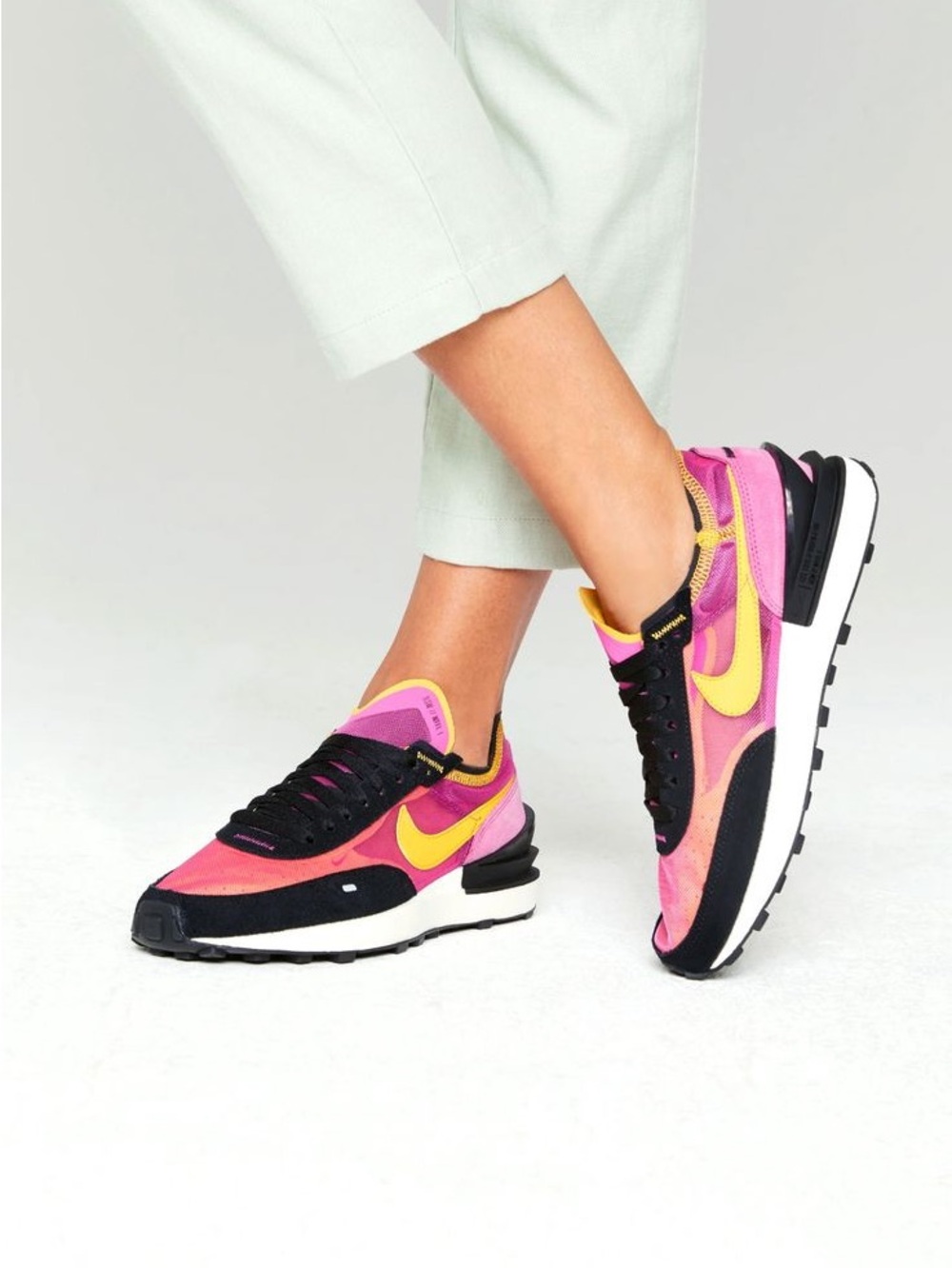 Nike Pink & Orange Waffle One Sneaker